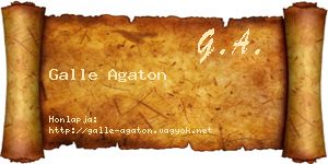 Galle Agaton névjegykártya